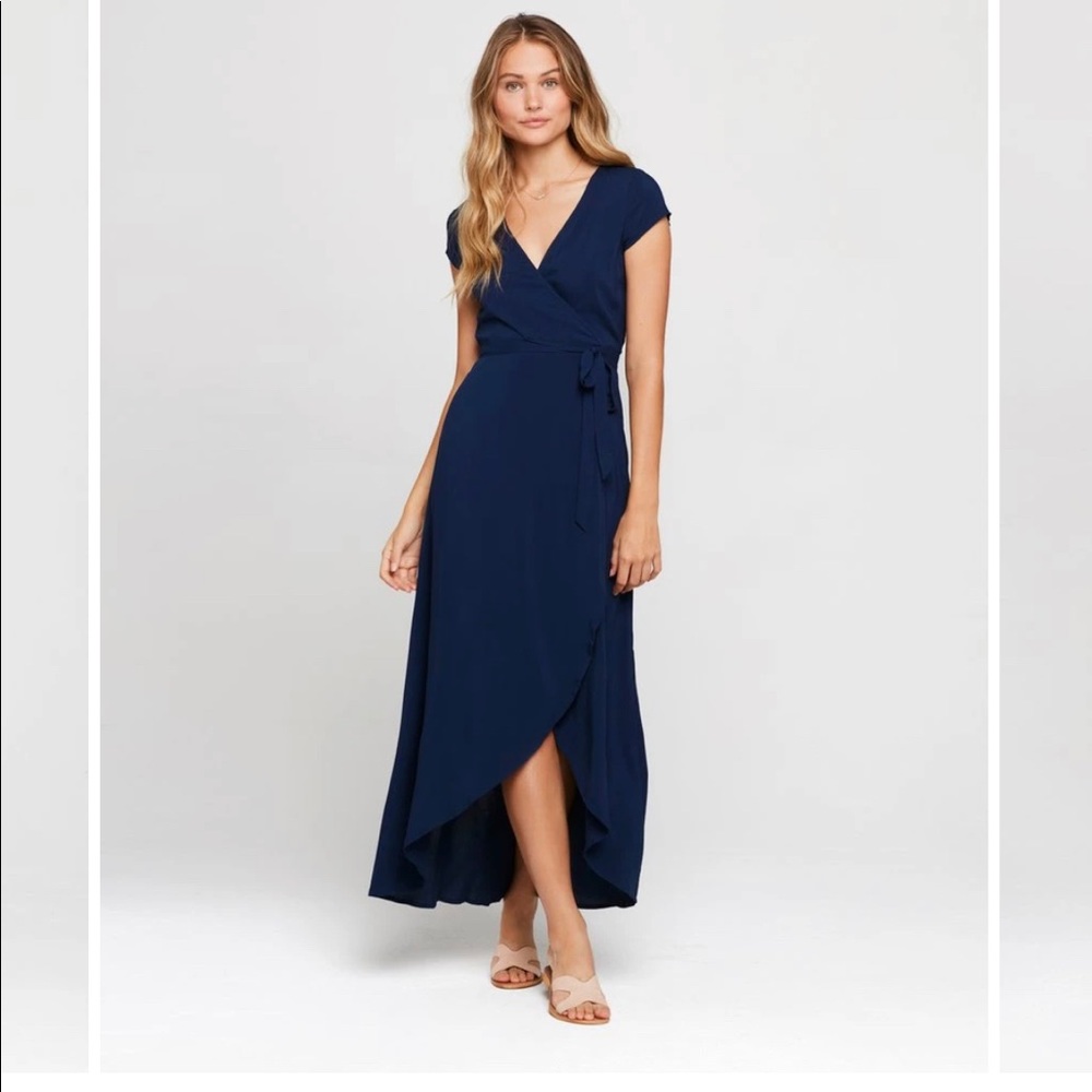 L*Space royal blue wrap midi dress cover up, NWT XS